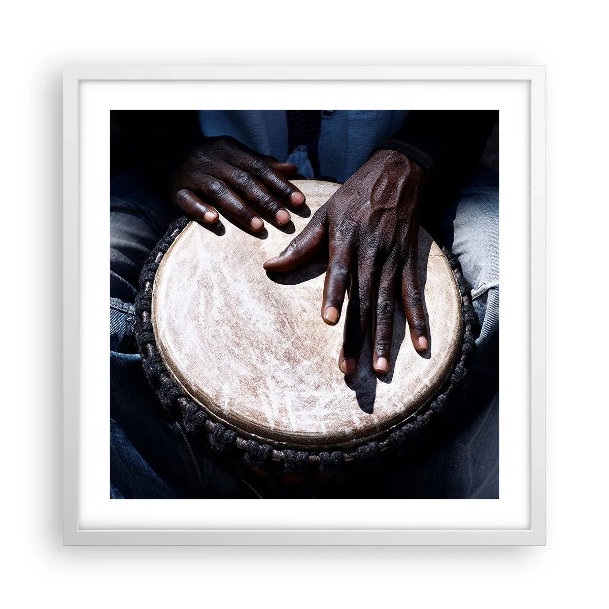 Pôster em moldura branca - Viva no seu próprio ritmo - 50x50 cm