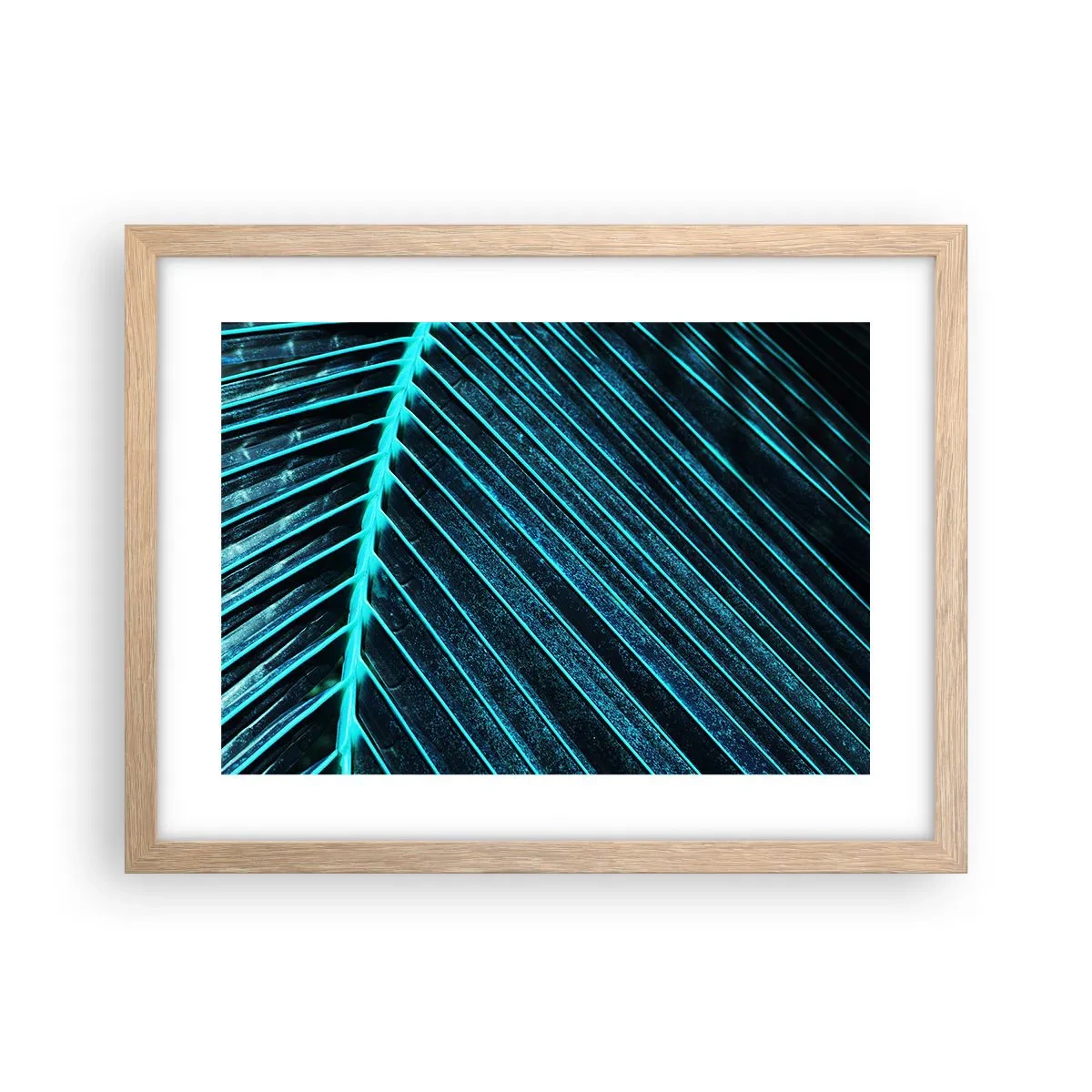 Pôster com moldura de carvalho claro - Textura verde - 40x30 cm