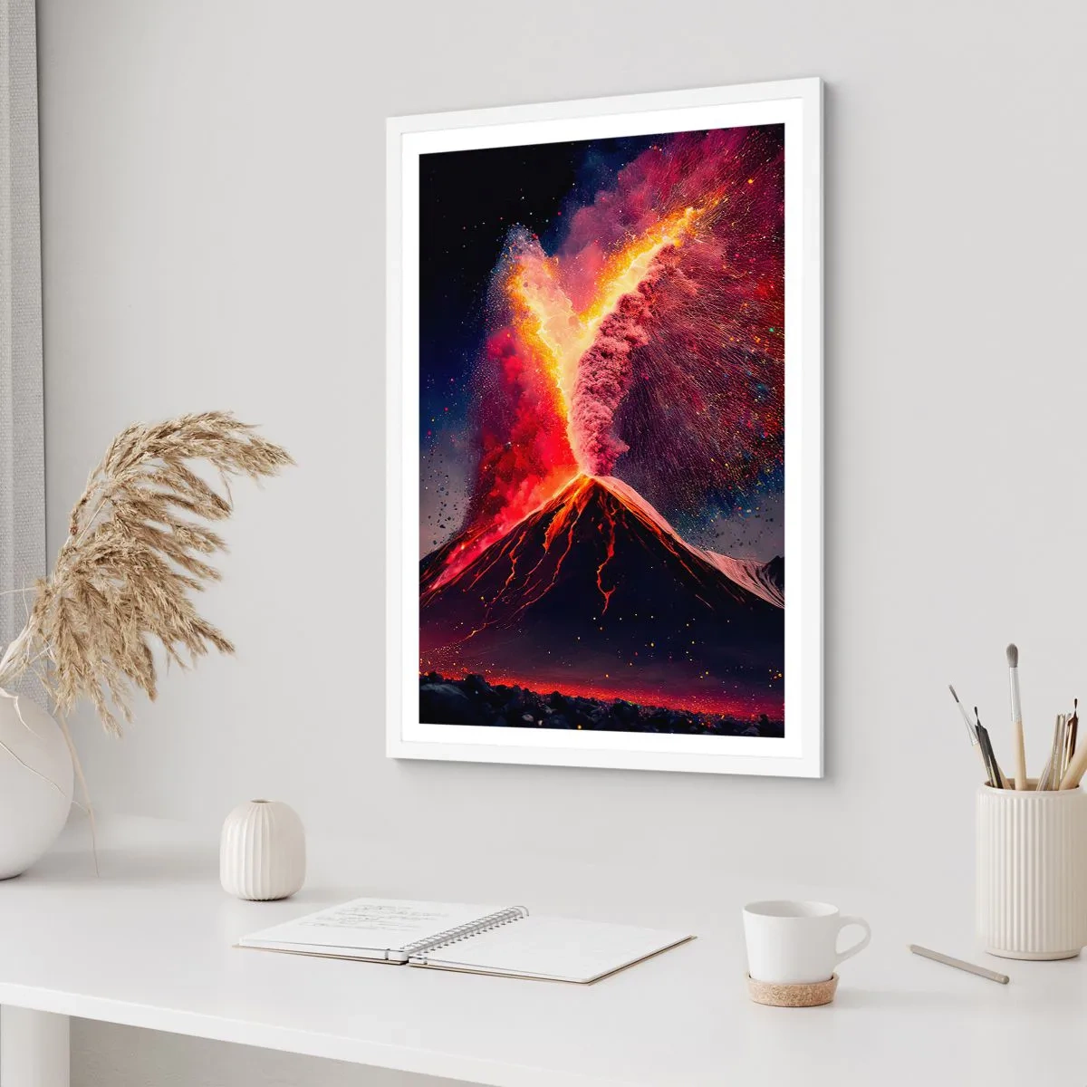 Pôster em moldura branca - Beleza e terror - 40x50 cm