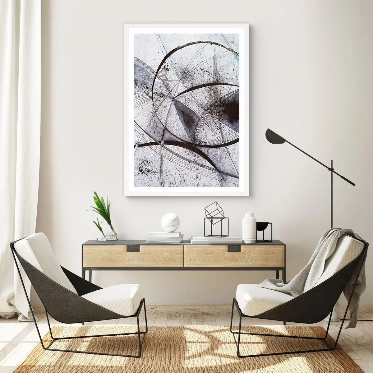 Pôster em moldura branca - Fantasia futurista - 50x70 cm