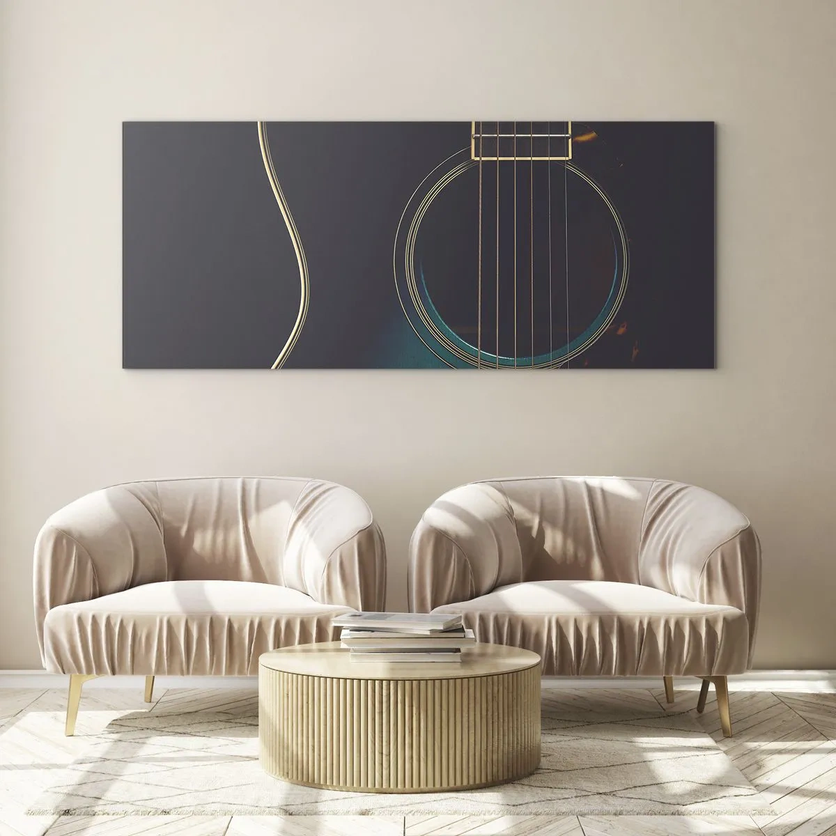 Quadro em vidro - Um momento antes de soar - 100x40 cm