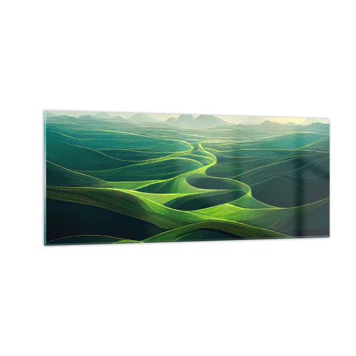 Quadro em vidro - Nos vales verdes - 100x40 cm