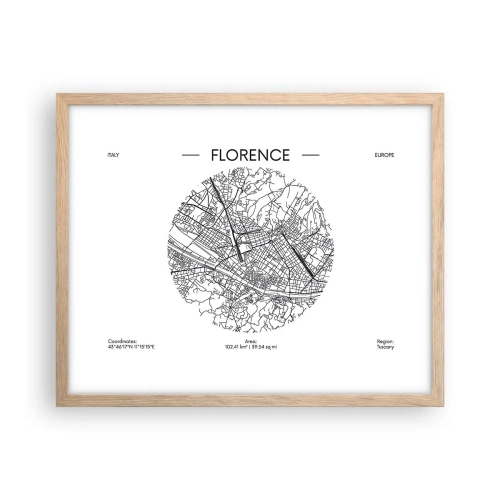 Pôster com moldura de carvalho claro - A anatomia de Florença - 50x40 cm