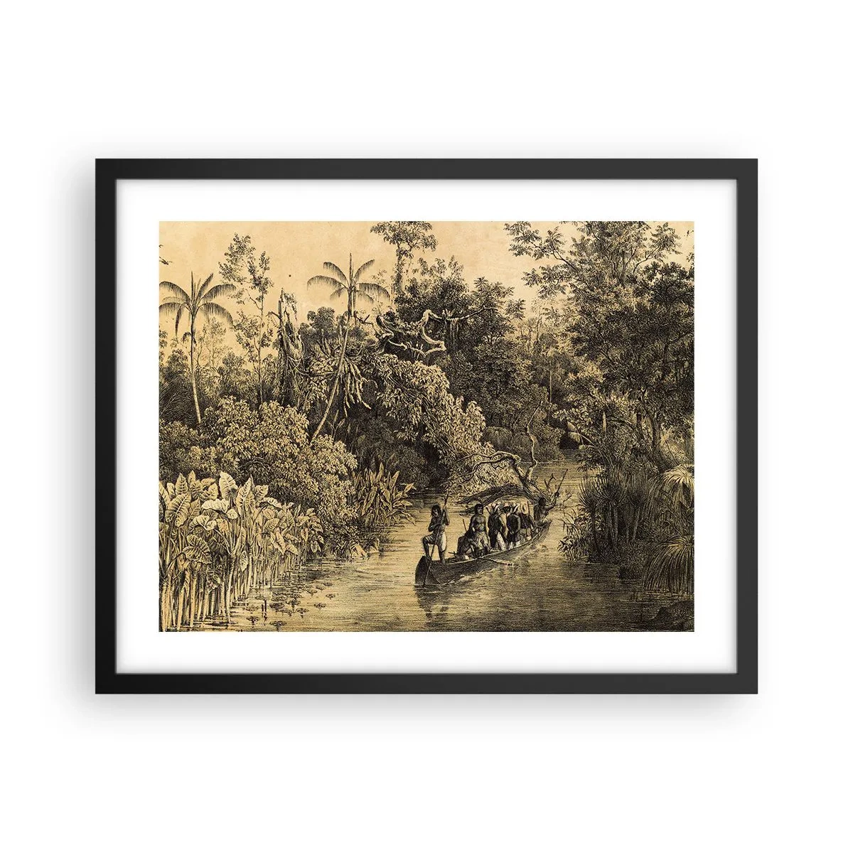 Pôster com moldura preta - Viagem à fonte - 50x40 cm