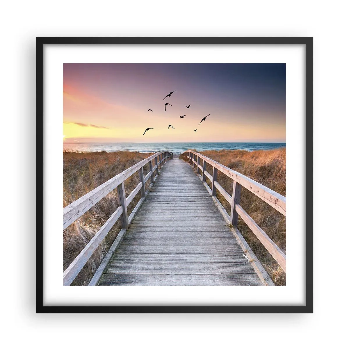 Pôster com moldura preta - O espaço das alturas - 50x50 cm