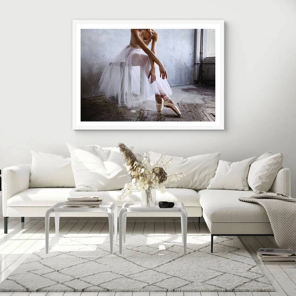 Pôster em moldura branca - Antes das luzes da ribalta ascenderem - 70x50 cm