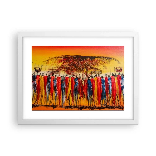 Pôster em moldura branca - Lá, lá, lá vão eles - 40x30 cm