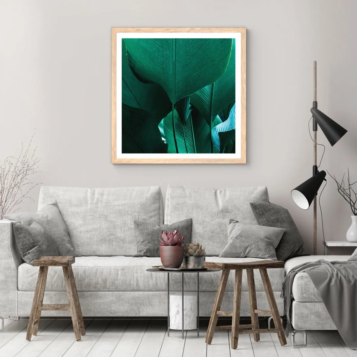 Pôster com moldura de carvalho claro - De frente para a luz - 30x30 cm