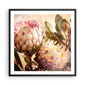 Pôster com moldura preta - Abraçado com ternura - 60x60 cm