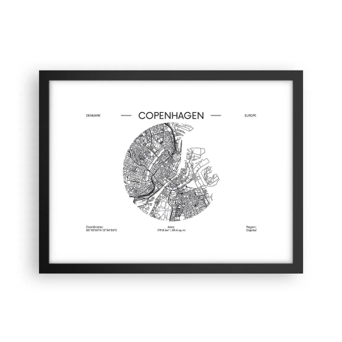 Pôster com moldura preta - Anatomia de Copenhague - 40x30 cm
