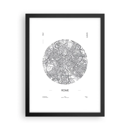 Pôster com moldura preta - Anatomia de Roma - 30x40 cm