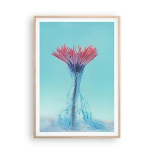 Pôster com moldura de carvalho claro - Num abraço revigorante - 70x100 cm