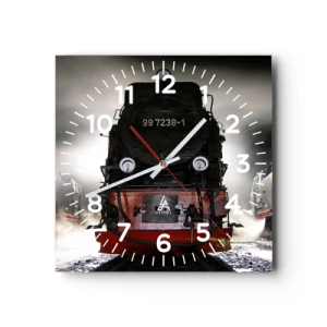 Relógio de parede - Relógio em vidro - Fica de pé e ofega, arfa e assopra - 40x40 cm