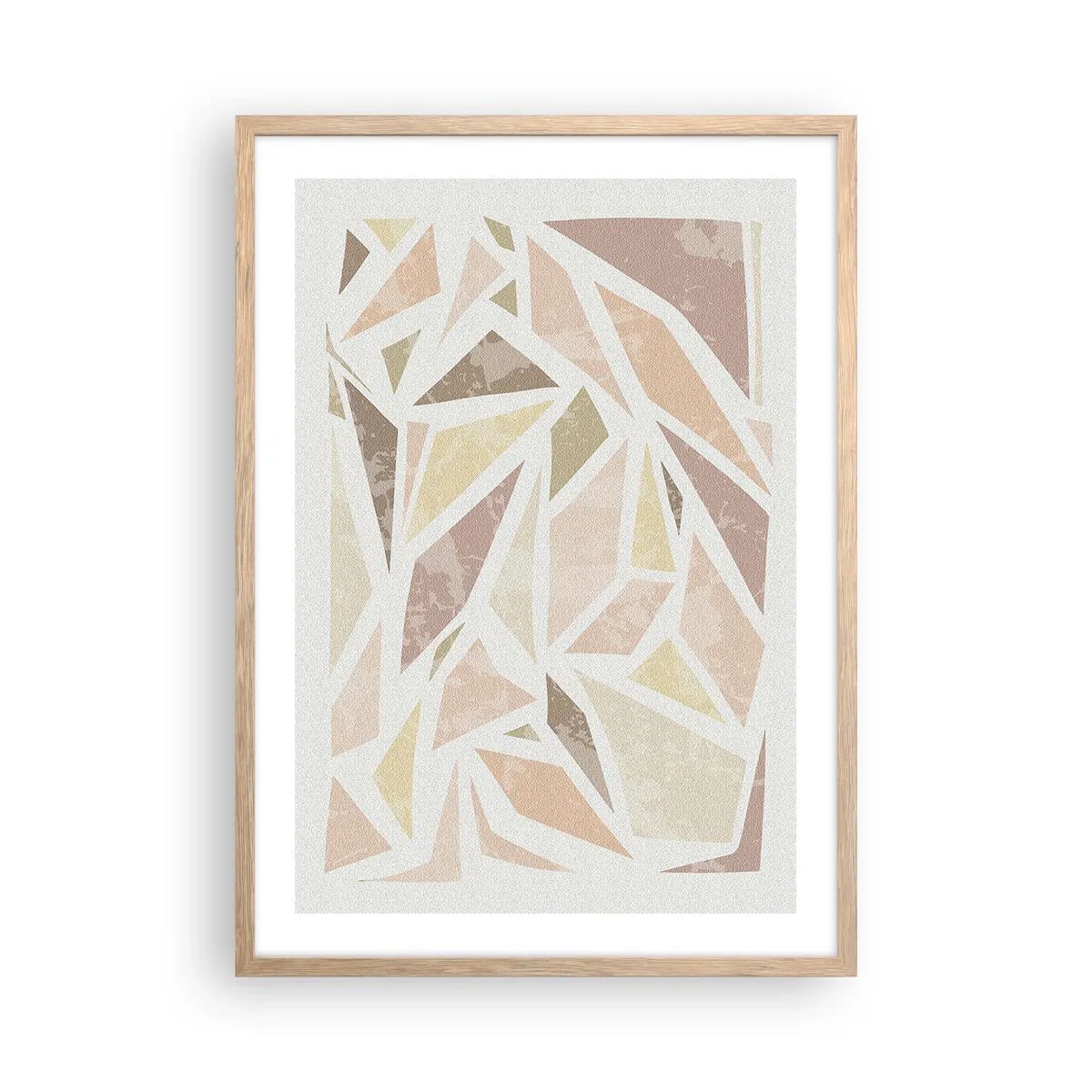 Pôster com moldura de carvalho claro - Composição de vitral - 50x70 cm