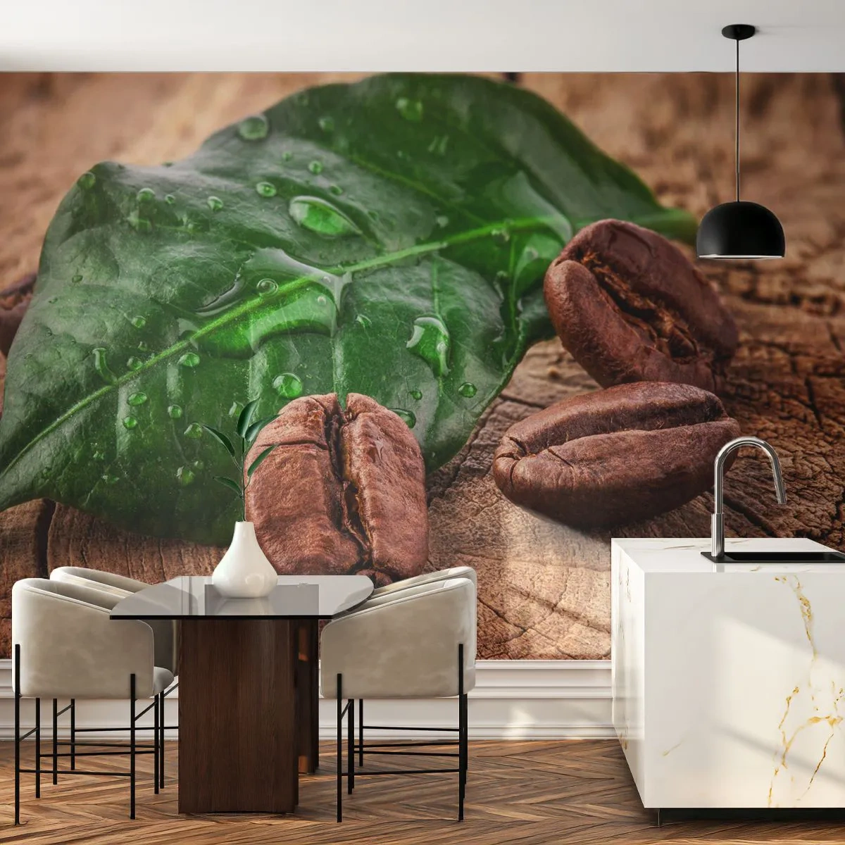 Papel de Parede Autocolante Deluxe Sticker - Preto e verdadeiro - Gastronomia, Café, Grão de café - 250x175 cm
