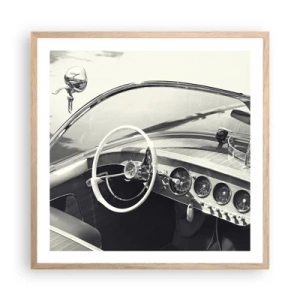 Pôster com moldura de carvalho claro - Tempo para os ricos - 60x60 cm