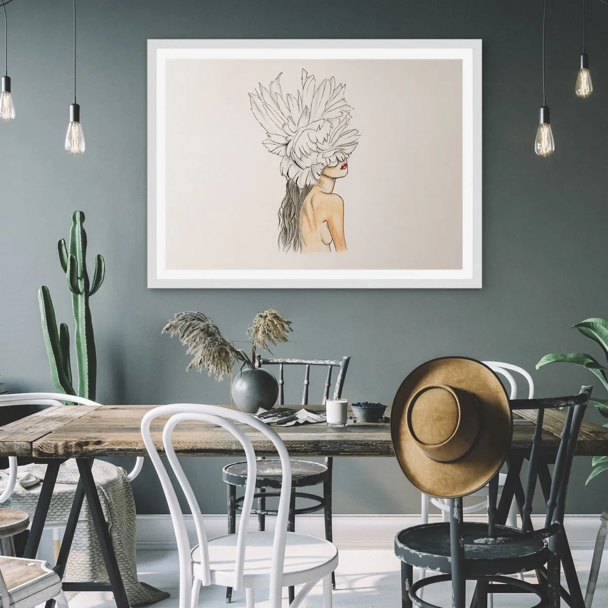 Pôster em moldura branca - Beleza coroada - 100x70 cm