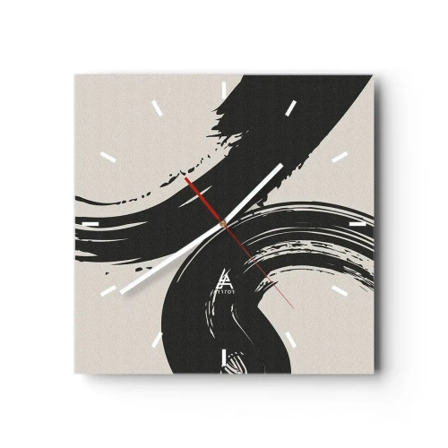 Relógio de parede - Relógio em vidro - Varrer e circular - 30x30 cm