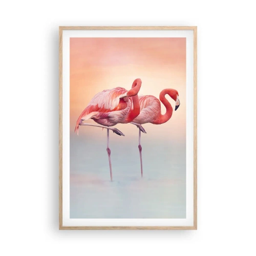Pôster com moldura de carvalho claro - Na cor do sol poente - 61x91 cm