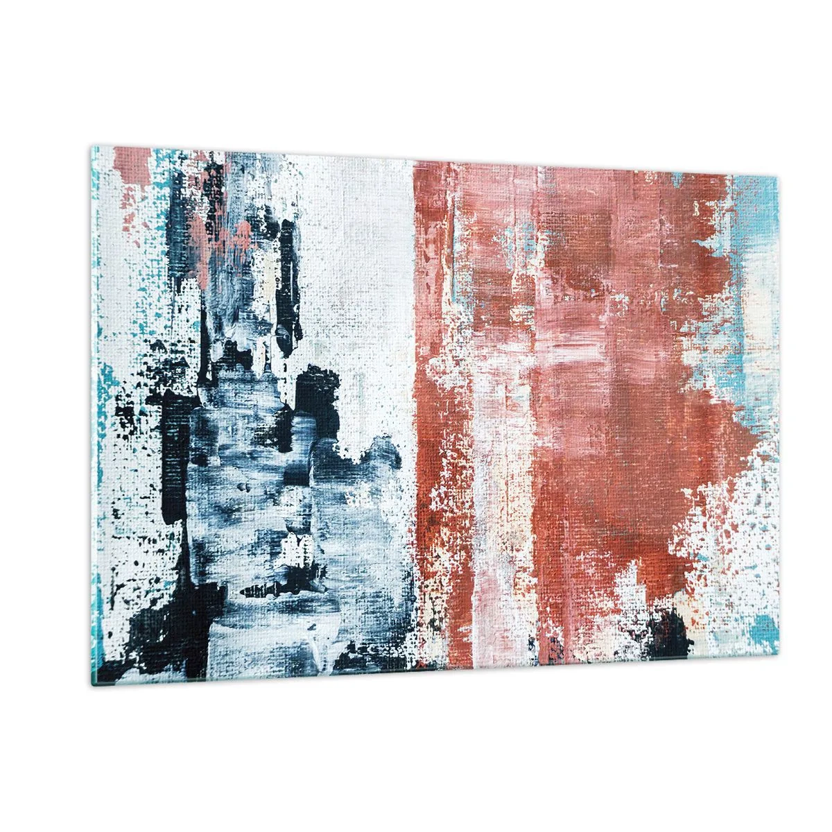 Quadro em vidro - Meio a meio abstrato - 120x80 cm