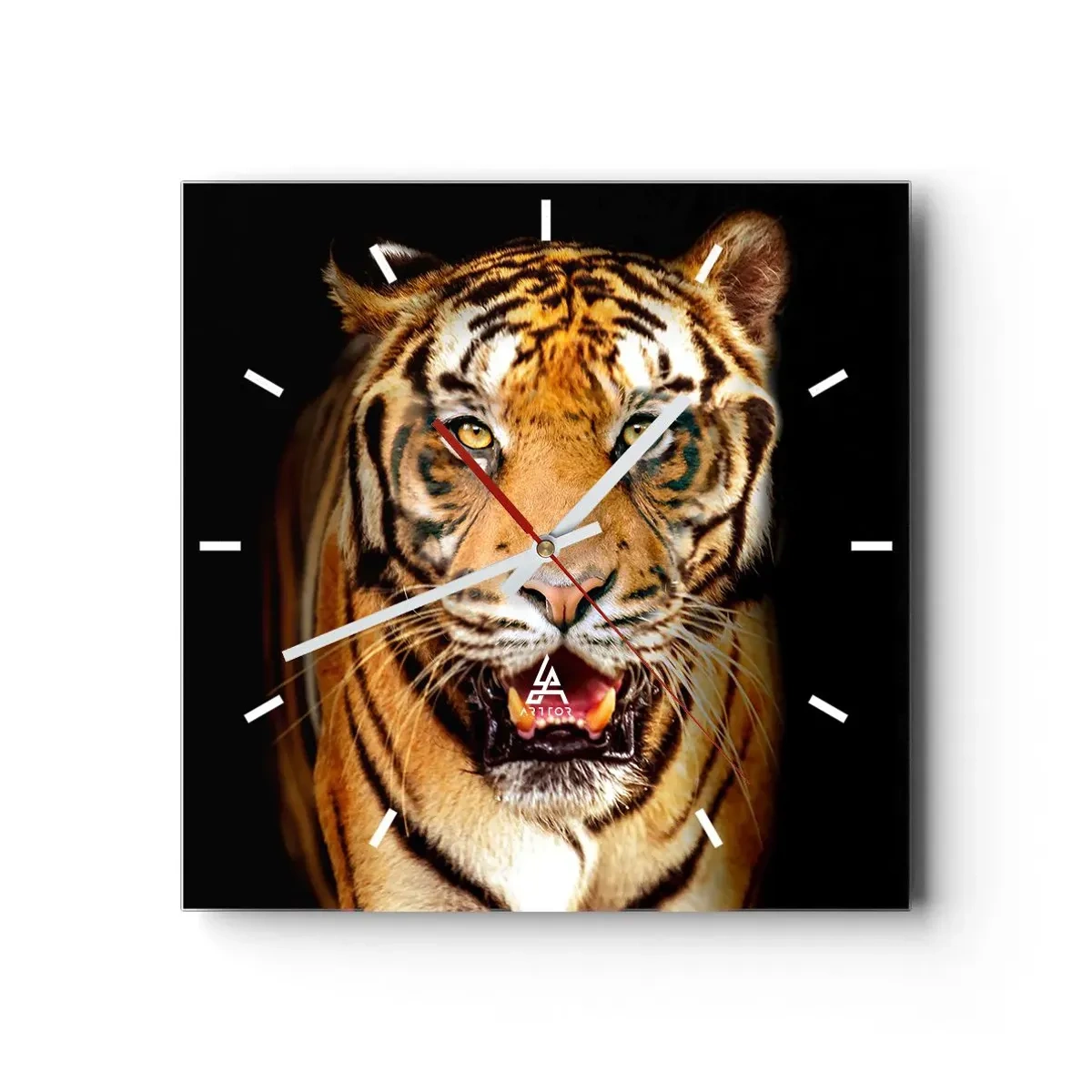 Relógio de parede - Relógio em vidro - Coração selvagem - 30x30 cm