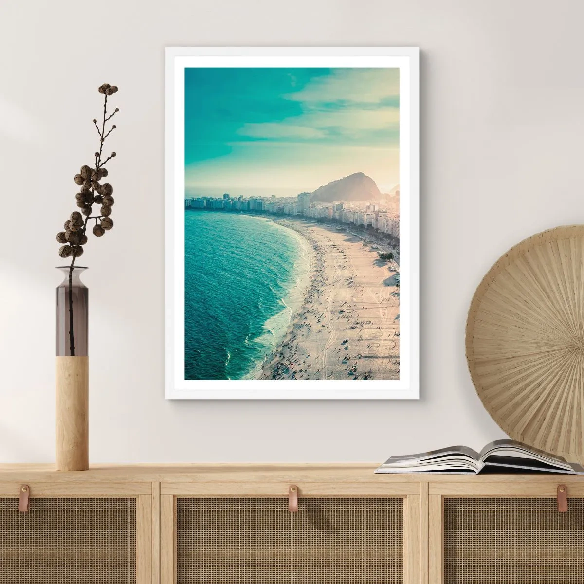 Pôster em moldura branca - Férias eternas no Rio - 40x50 cm