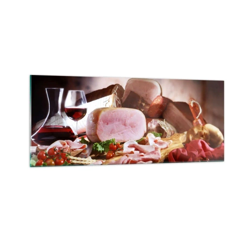 Quadro em vidro - Um sonho culinário com uma jarra - 100x40 cm