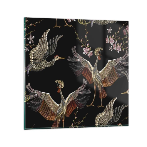 Quadro em vidro - O pássaro de conto de fadas - 40x40 cm