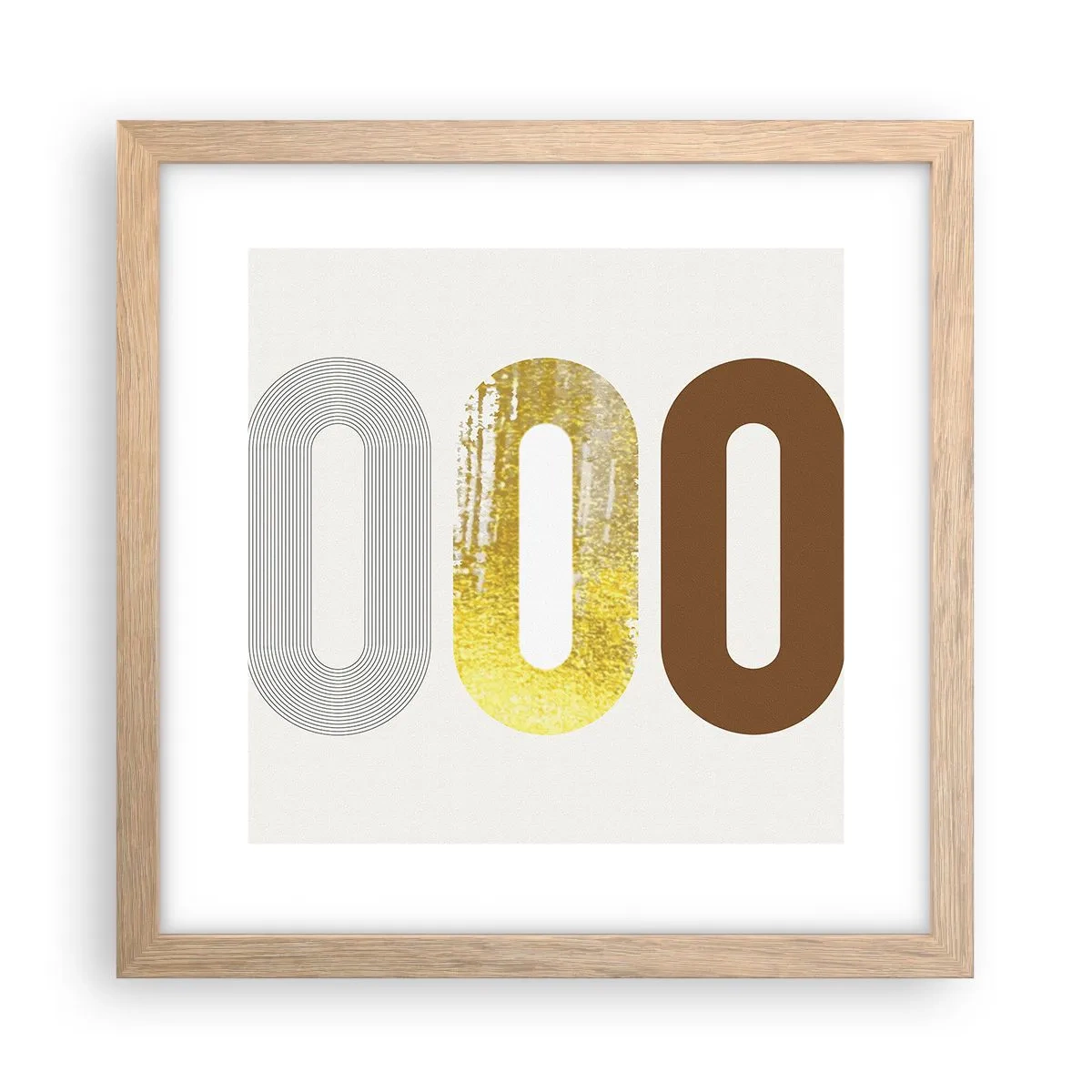 Pôster com moldura de carvalho claro - Uuu! - 30x30 cm