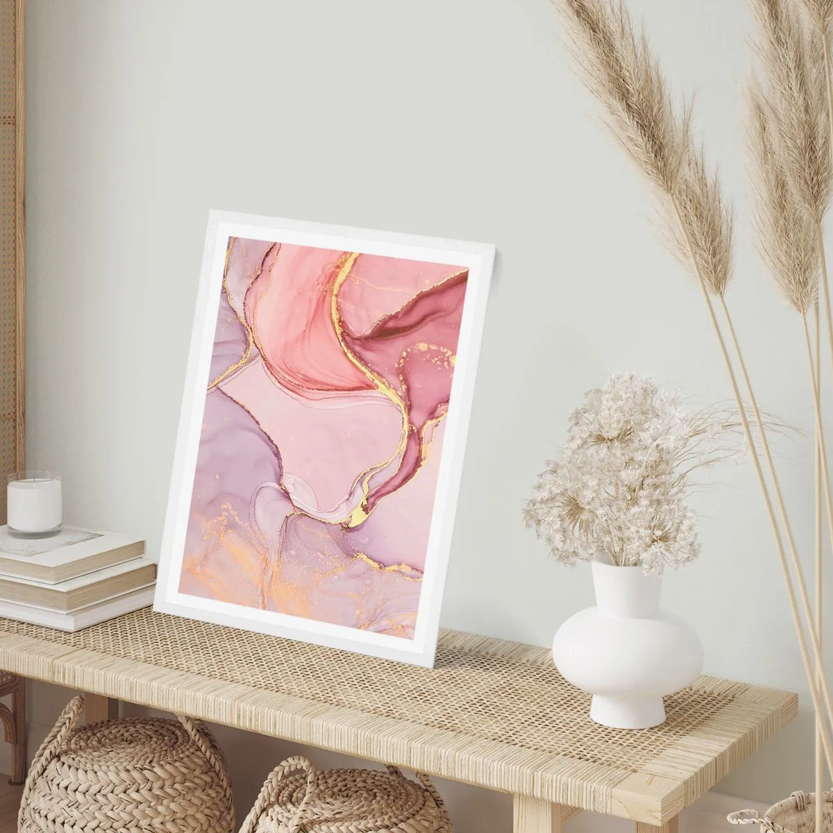 Pôster em moldura branca - Carícia das cores - 50x70 cm