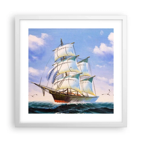 Pôster em moldura branca - Orgulhosamente com o vento - 40x40 cm