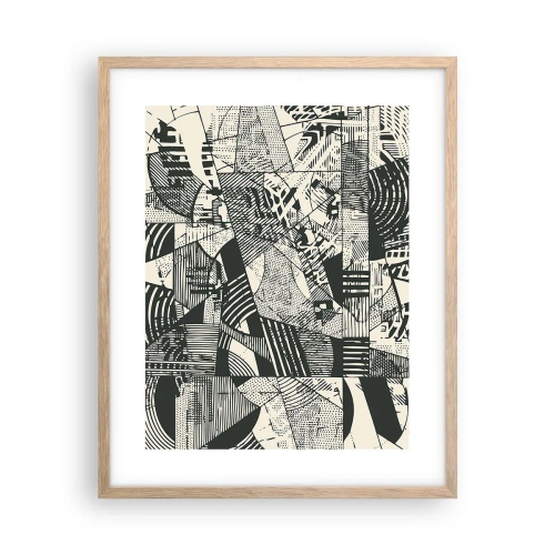 Pôster com moldura de carvalho claro - A dinâmica do presente - 40x50 cm