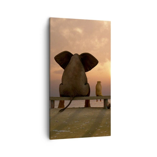 Quadro em tela - Como é bom ficarmos em silêncio juntos - 45x80 cm