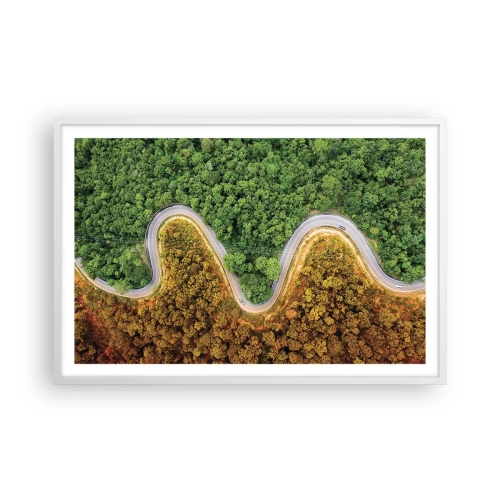 Pôster em moldura branca - Fronteiras e descobertas - 91x61 cm