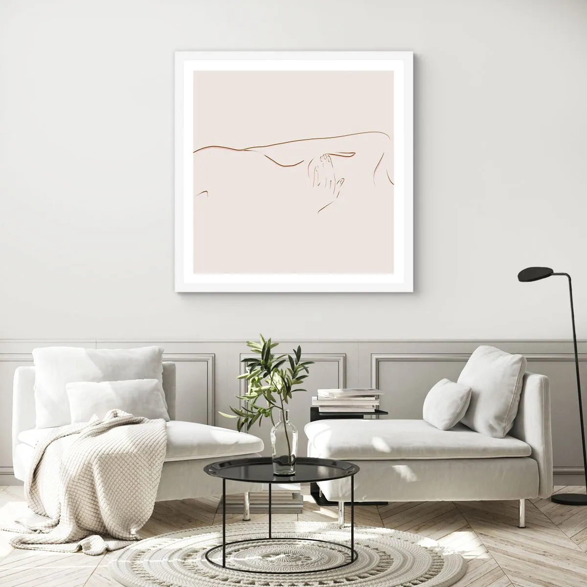 Pôster em moldura branca - A forma do desejo - 30x30 cm