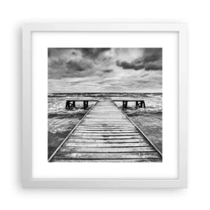 Pôster em moldura branca - Estou à espera do vento, que vai dispersar... - 30x30 cm