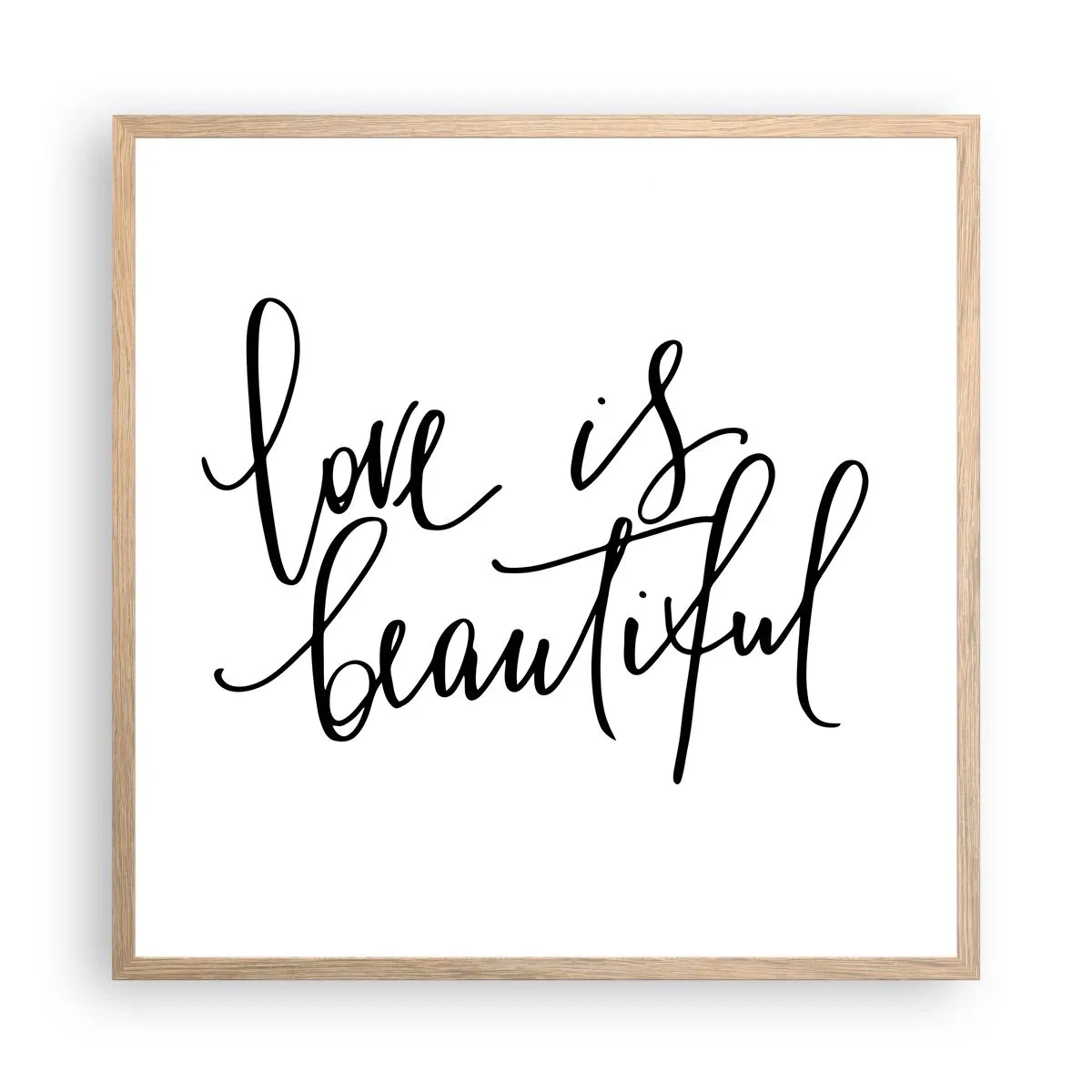 Pôster com moldura de carvalho claro - Leia e repita - 60x60 cm