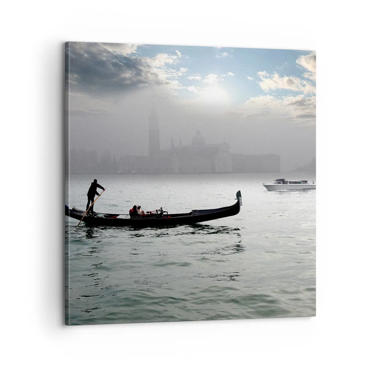 Quadro em tela - Uma cidade fabulosa feita de água e nevoeiro - 60x60 cm