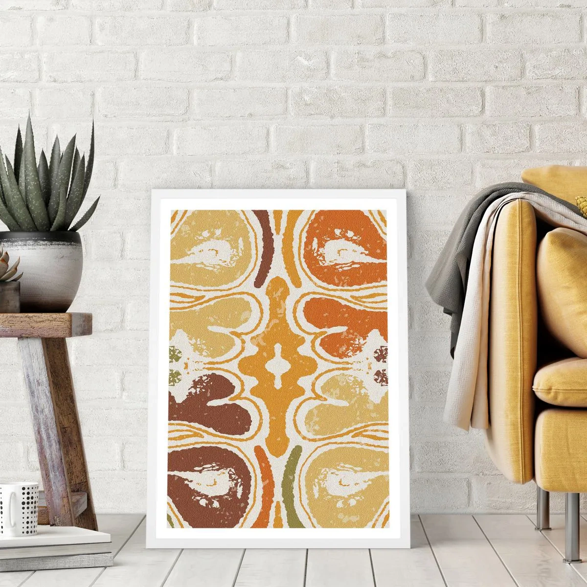 Pôster em moldura branca - Abstração sentimental - 70x100 cm