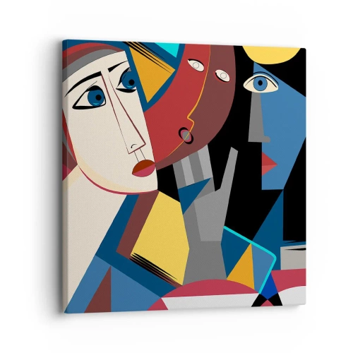 Quadro em tela - Uma conversa entre cubistas - 30x30 cm