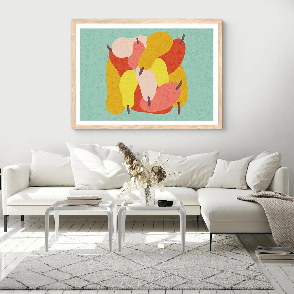 Pôster com moldura de carvalho claro - Experimente o sol de verão - 50x40 cm