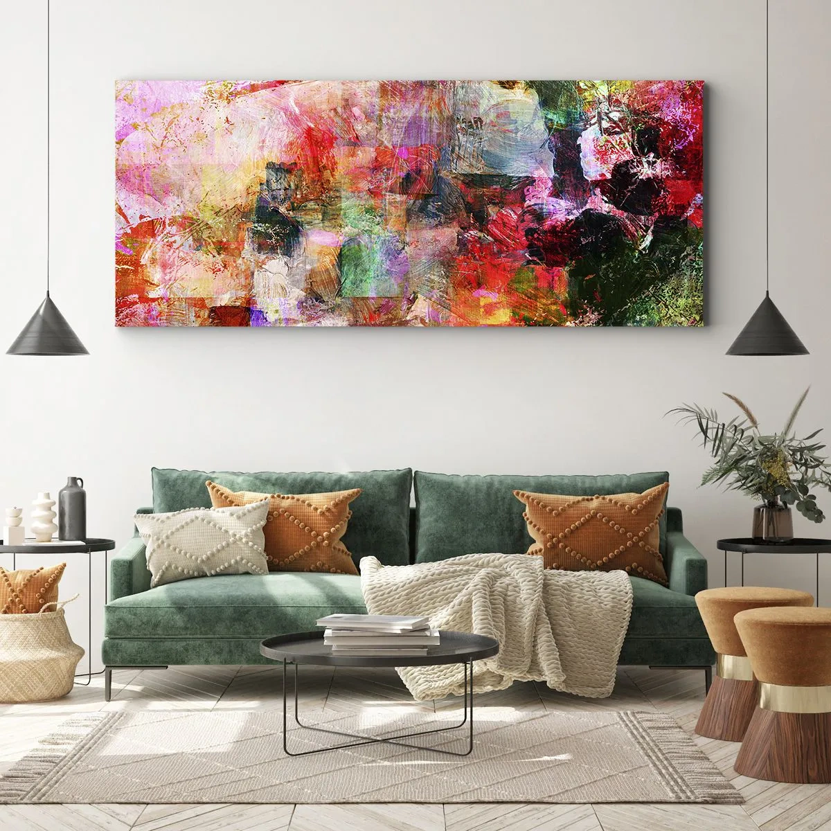 Quadro em tela - Viagem rosa - 160x50 cm