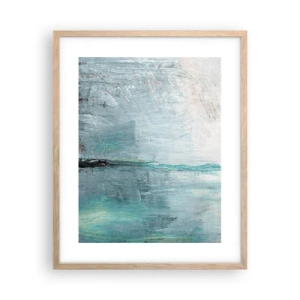 Pôster com moldura de carvalho claro - Horizontalmente em azul - 40x50 cm