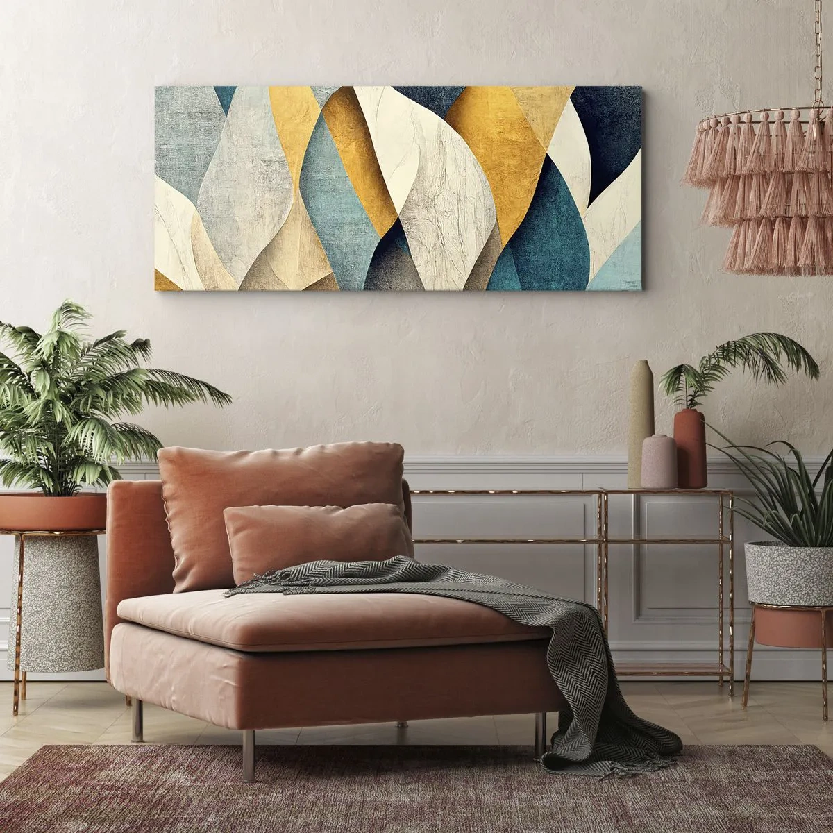 Quadro em tela - Ritmo e onda - 90x30 cm