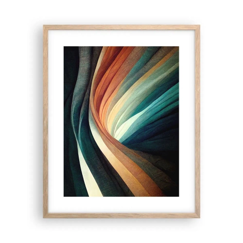 Pôster com moldura de carvalho claro - Tecido de cores - 40x50 cm