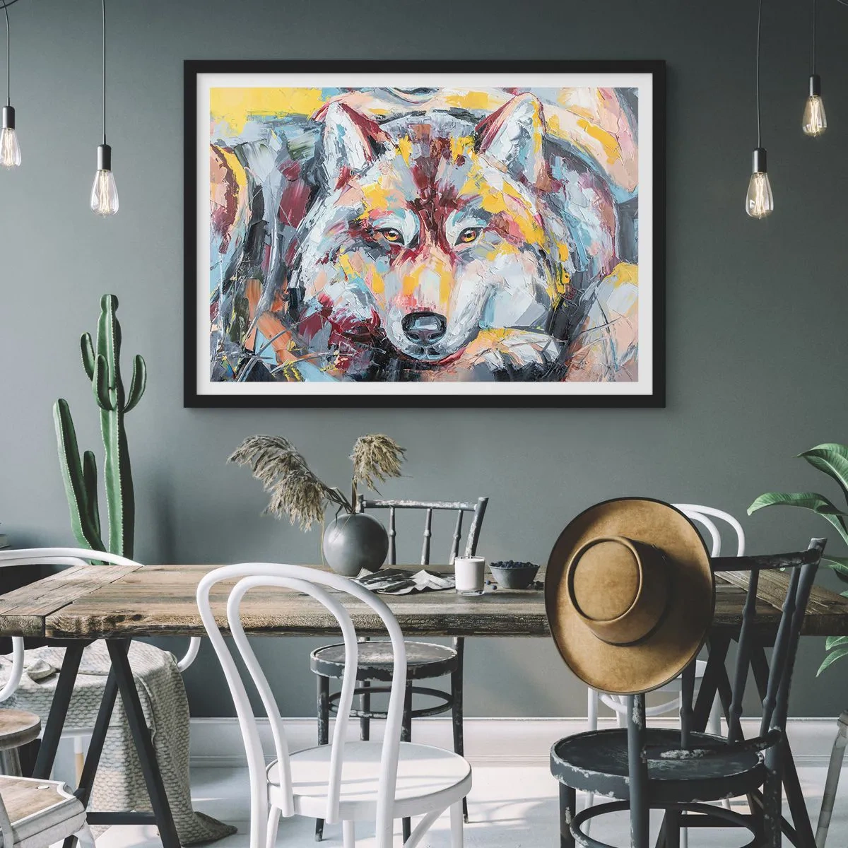 Pôster com moldura preta - Paz entre entes queridos - 70x50 cm