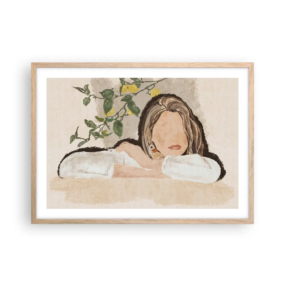 Pôster com moldura de carvalho claro - Beleza do sul - 70x50 cm