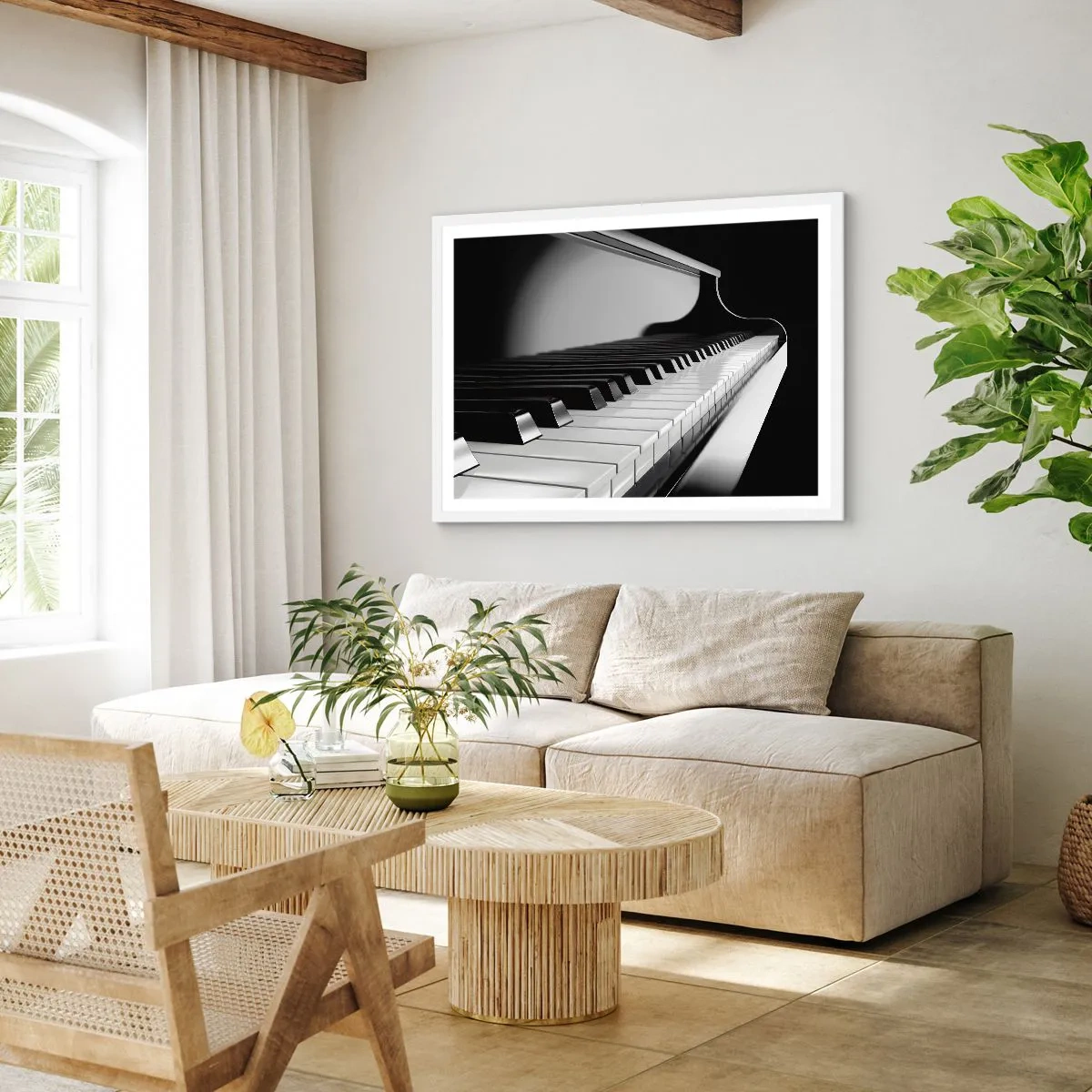 Pôster em moldura branca - Harmonia de formas e cores - 70x50 cm