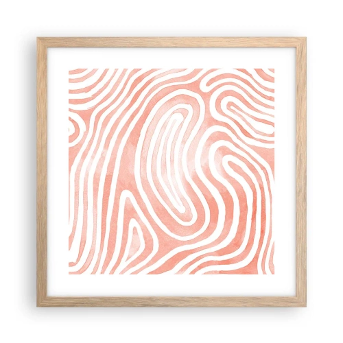Pôster com moldura de carvalho claro - No labirinto de corais - 40x40 cm