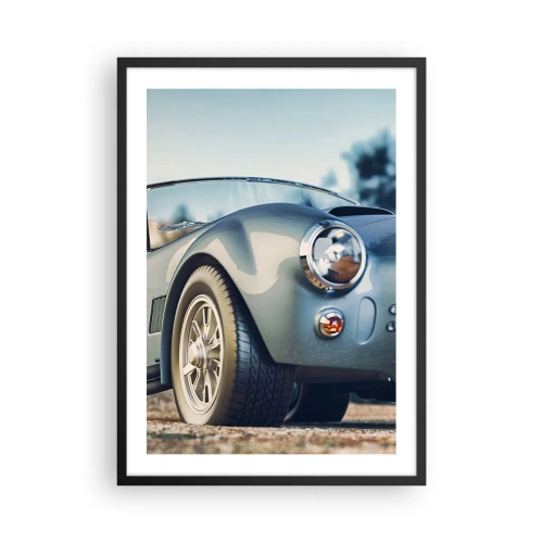 Pôster com moldura preta - Um carro retrô clássico contra um fundo desfocado - 50x70cm - Porque o estilo conta - Decoração de parede moderna para a sala de estar e quarto ARTTOR